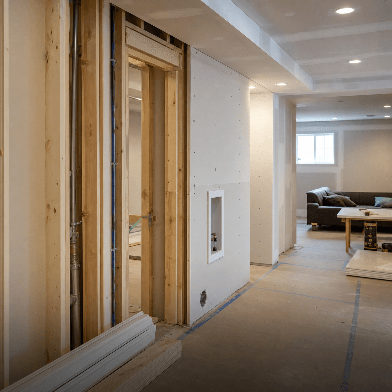 Basement Finishing Built for Real Living Space scope and repair work
